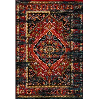 Novel Vintage-Teppich Vintage, Rot, Schwarz, Textil, Vintage, rechteckig, 160x230 cm, für Fußbodenheizung geeignet, pflegeleicht, Teppiche & Böden, Teppiche, Vintage-Teppiche