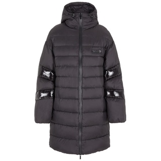 Armani Exchange Women's Limited Edition We Beat as One Hooded Puffer Dress Coat, Black, Small - S