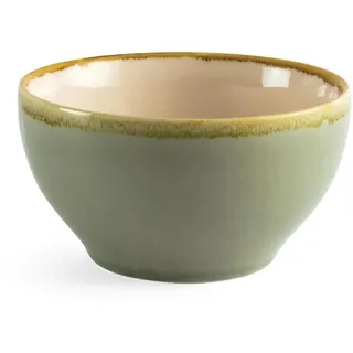 Olympia Kiln Crockery Round Bowl 140mm 5 1/2 inch (6er Pack), Moosfarbenes Porzellan, Handbemaltes Geschirr, Chip Resistant, Mikrowellen- / Spülmaschinenfest, Restaurant Café und Hausgebrauch, GP469