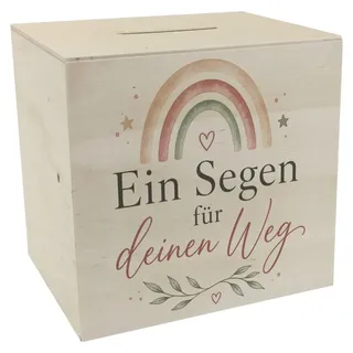 Spardose Holz Ein Segen für deinen Weg - Sparschwein zur Taufe Mit Spruch: Ein