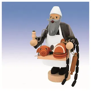 KWO Kunstgewerbe Werkstätten Räuchermännchen Fleischverkäufer, 19 cm