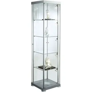 Kerkmann Glasvitrine Expoline 42,5 x 42,5 x 180 cm Silber