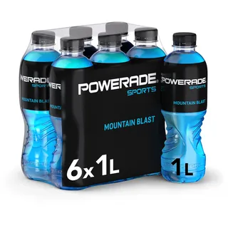 Powerade Sports Mountain Blast, Sportgetränk, 6 x 1000 ml) | kalorienarmes Sport Getränk mit Fruchtmix-Geschmack, mit Elektrolyten, Sport Drink