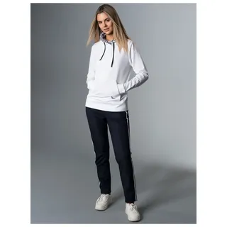 Jogginganzug TRIGEMA "TRIGEMA Homewear Set im maritimen Look" Gr. XL, weiß Damen Sportanzüge