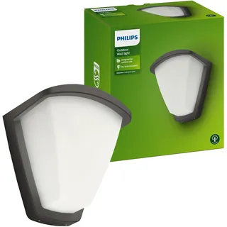 Philips Außenwandleuchte Aluminium 21,2 cm E27 IP44 grau
