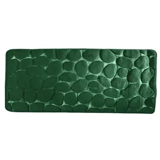MSV – rutschfeste Badematte – Geeignet für Fußbodenheizung – rutschfeste Latex-Rückseite – Fördert das Wohlbefinden – 40 x 60 cm – Dunkelgrün