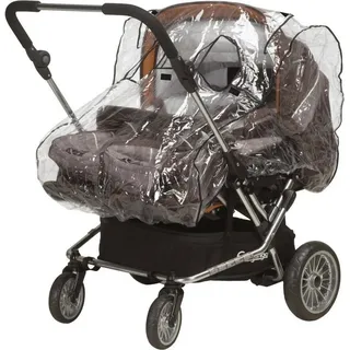 Playshoes Universal-Regen-Verdeck für Zwillingswagen in Transparent | Gr.: onesize