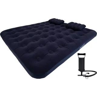Avenli 24697 Aufblasbare Matratze mit Handpumpe, 2 Kissen, 203 x 183 x 22 cm, blau