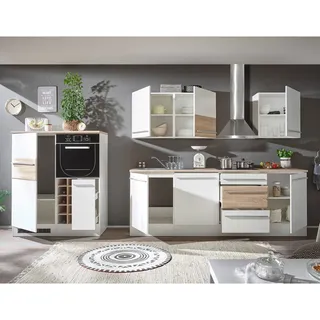 Küche Welcome Big weiß matt Sonoma 240cm Block mit Herdschrank ohne E-Geräte