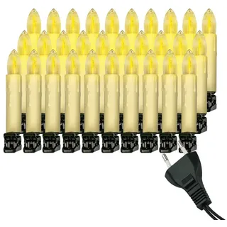 IC Winterworld LED-Lichterkette Retro LED Weihnachtsbaum-Lichterkette mit Filament-Kerzen, E10 Birne, 30-flammig, warm-weiß, 230V, nostalgische Weihnachtsbeleuchtung für Innen