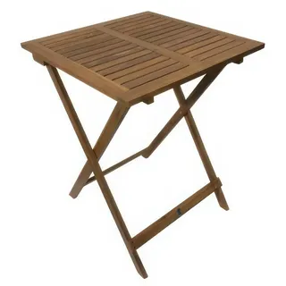 Balkon Klapptisch Natal II - 60 x 60 x 74 cm - Farbe: Natur - witterungsbeständiger Klapptisch aus aus geöltem Akazienholz