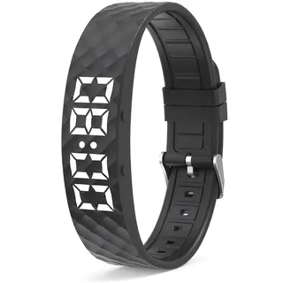 Vibrationswecker Armband Wecker Armband Vibration Leise Wasserdicht | Mit Langer Akkulaufzeit Sanftes Wecken Leiser Betrieb Schwarz