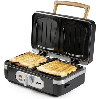 DOMO SANDWICH-WAFFEL-GRILL 3-IN-1 INKY BLACK Sandwichmaker Schwarz