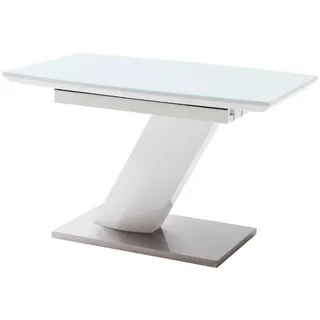 MCA Furniture Galina Säulenausziehtisch Edelstahl/Holzwerkstoff | Silber