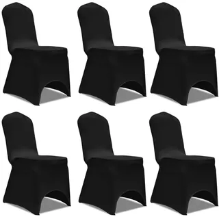 vidaXL Stuhlhusse Stretchhusse Schwarz 6er Set