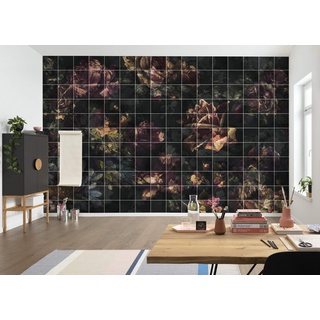 KOMAR Fototapete Tiles Flowers 400 x 280 cm