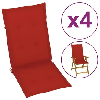 vidaXL Gartenstuhlauflagen 4 Stk. Rot 120x50x3 cm Stoff