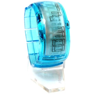 LED Armbanduhr Herren Damen Digital Uhr Sportuhr Blau mit elastischem Armband Digitaluhr