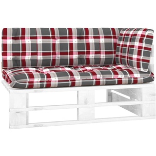 vidaXL Outdoor-Ecksofa Paletten Kiefernholz Imprägniert Weiß