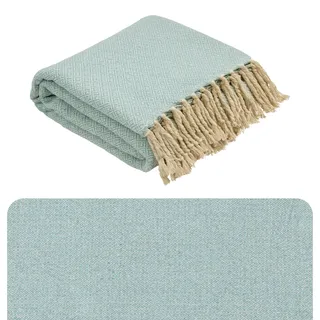Calix Tagesdecke Decke Blau 125x150 aus Baumwolle, Boho Modern Deko