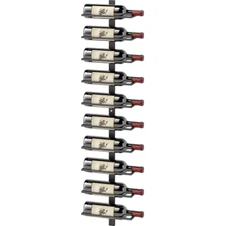 HOMCOM Weinregal Flaschenregal für 10 Weinflaschen, Flaschenhalter zur Wandmontage Aufbewahrungsregal aus Stahl, Weinflaschenregal für Küche, Esszimmer Schwarz   Aosom