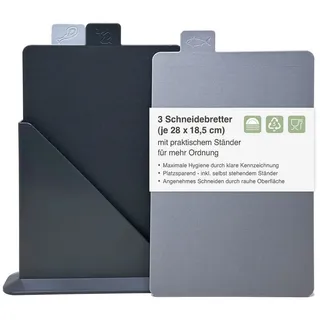 Sanni Shoo Schneidebrett-Set Kunststoff 3-tlg. 28 x 18,5 cm Grau