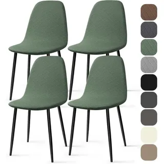 Stuhlhussen Für Esszimmerstühle Im Skandinavischen Stil, 4 Stück, Moderner Jacquard-stretch-stuhlbezug, Stuhlhusse Für Wohnzimmer, Küche, Hoteldekoration (grün, 4 Stück) - Lablanc