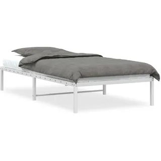 vidaXL Bettgestell Metall Weiß 100x190 cm