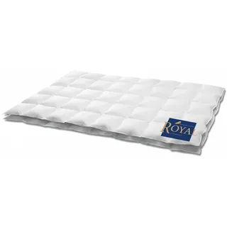 HANSKRUCHEN HANSKRUCHEN® Royal Daunendecke 240x220 cm - Extra leicht / Sommer - Made in Germany Kassettendecke aus 100% Gänsedaunen - Allergiker geeignet