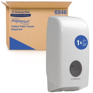 Aquarius-Spender für Einzelblatt-Toilettenpapier 6946 – 1 x Spender für Einzelblatt-Toilettenpapier, weiß
