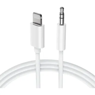Apple MFi Zertifiziert Aux Kabel für iPhone 14, Lightning auf 3,5 mm Kopfhörerbuchse Adapter Stecker AUX Stereo Audiokabel Kompatibel mit iPhone 13 12 11 Pro Max XS XR X 8 7 (Weiß)