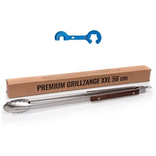 Bluecraft Grillzange XXL 56 cm Edelstahl weiß