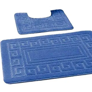 Famanu Badmatten-Set 2-teilig mit WC-Matte - Blau - Blau