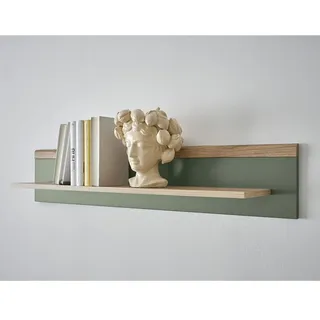 Lomadox Wohnzimmer Esszimmer Wandboard Wandregal in Eiche mit grün Modern