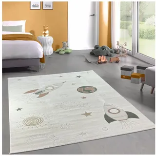 Carpetia Kinderteppich Modern Spielteppich, rechteckig, Höhe: 14 mm, Hoch-Tief 3D Effekt Pflegeleicht Allergikergeeignet weiß 120 cm x 170 cm x 14 mm