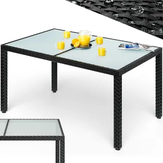 CASARIA Gartentisch 150 x 90 x 75 cm Schwarz
