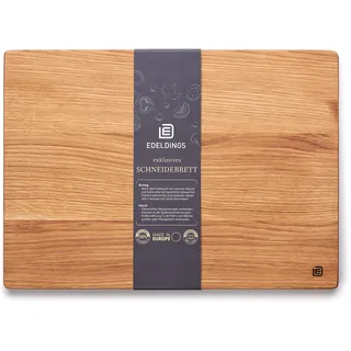Edeldings Schneide- und Servierbrett aus hochwertiger Eiche 35 х 25 cm groß | Antibakterielles Küchenbrett aus Europa | Servierbrett, Frühstücksbrett, Holzbrett aus massiv Holz