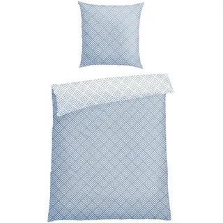 SCHIESSER Mabel Abstraktes Muster Baumwolle Hellblau 135 x 200 cm + 80 x 80 cm