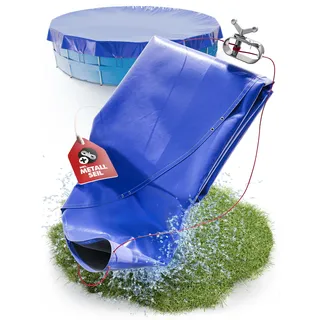 Poolabdeckung 360 x 260 cm Inklusive Befestigungsmaterial, Poolplane Winter aus dickem 200 GSM Material Pool winterabdeckung passend für INTEX BESTWAY Pool Abdeckung Winterfest abdeckplane