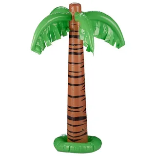 Relaxdays Aufblasbare Palme XL Braun/Grün/Schwarz