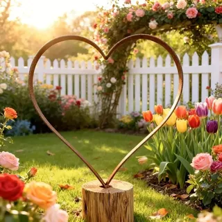 Herz Deko Metallherz Rost Deko Rostige Gartendeko, Gartenstecker Rost Pflanzenstecker, Cortenstahl Deko Garten, Metall Herzskulptur für Außenbereich(18cm)