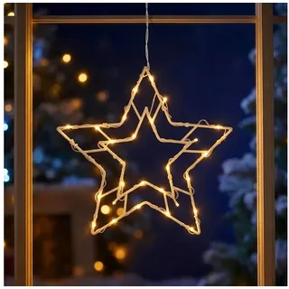 Spetebo Fensterbild Stern LED 35 cm Warm Weiß