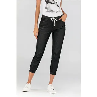 AFAZ New Trading UG Loose-fit-Jeans Neun-Punkt-Jeans mit Schnürung für Damen im Frühling und Sommer XXL
