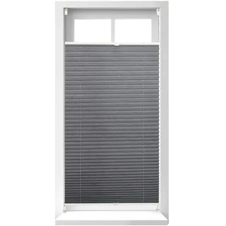 4 X Plissee Rollo Ohne Bohren, Klemmfix Zum Kleben, Faltrollo Lichtdurchlässig, Faltstore Grau, Bxh: 60 X 130 Cm