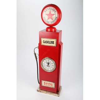 point home Design-Schrank Zapfsäule mit Uhr und Licht, Retro, rot, 110cm