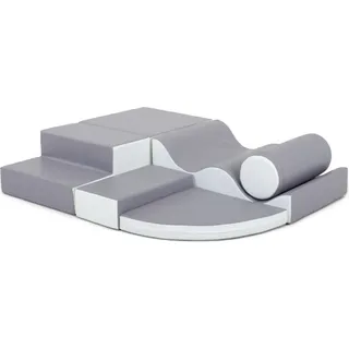 IGLU Soft Play Softbausteine Riesenbausteine Schaumstoffbausteine mit Anti-Rutsch 6 TLG. (Grau/Weiß)