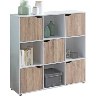 FineBuy MASSA Bücherregal 89 x 91 x 29 cm Weiß
