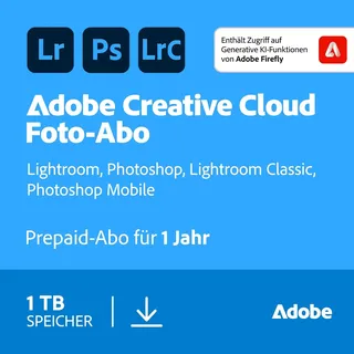 Adobe Creative Cloud Foto-Abo ab 3 Monate | inkl. 1 TB | Photoshop + Lightroom | Win/MAC