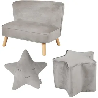 Roba Kindersofa, Grau, Textil, Füllung: Polyester, 70x50x48 cm, Kinder- & Jugendzimmer, Kindermöbel, Kindersitzmöbel & -tische, Kindersessel & -sofas