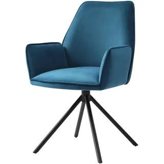 MCW Esszimmerstuhl, Türkis, Schwarz, Textil, 60x86x60 cm, Esszimmer, Stühle, Esszimmerstühle, Vierfußstühle